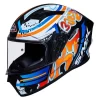 SMK STELLAR GRAFFITI MOTORCYCLE FULL FACE HELMET (GL237) - BLACK/RED/ORANGE