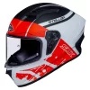 SMK STELLAR SQUAD MOTORCYCLE FULL FACE HELMET (MA132) - WHITE/RED/BLACK