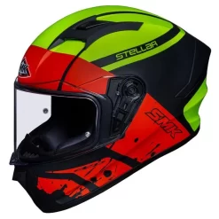 SMK STELLAR SQUAD MOTORCYCLE FULL FACE HELMET (MA132) - BLACK/RED/YELLOW