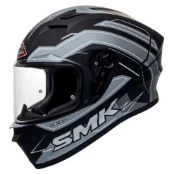 SMK STELLAR BOLT MOTORCYCLE FULL FACE HELMET (MA261) - BLACK/GREY/WHITE