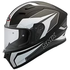 SMK STELLAR DYNAMO MOTORCYCLE HELMET (MA216) - MATT BLACK/WHITE GREY