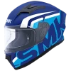 SMK STELLAR STAGE MOTORCYCLE HELMET (MA551) - MATT BLUE/BLUE WHITE