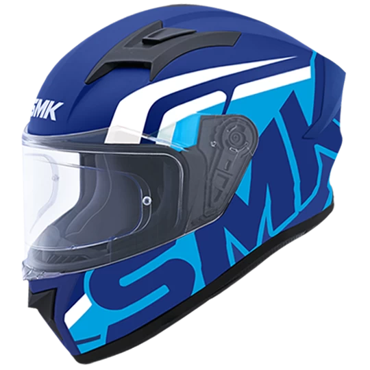 SMK STELLAR STAGE MOTORCYCLE HELMET (MA551) - MATT BLUE/BLUE WHITE 1 SMK STELLAR STAGE MOTORCYCLE HELMET (MA551) - MATT BLUE/BLUE WHITE