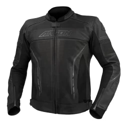 ARGON SCORCHER PERFORATED MOTORCYCLE JACKET - BLACK/GREY