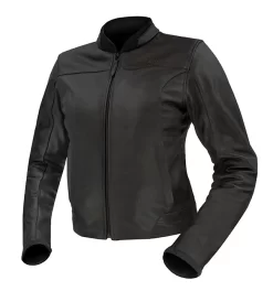 ARGON ABYSS PERFORATED LADIES MOTORCYCLE JACKET - BLACK