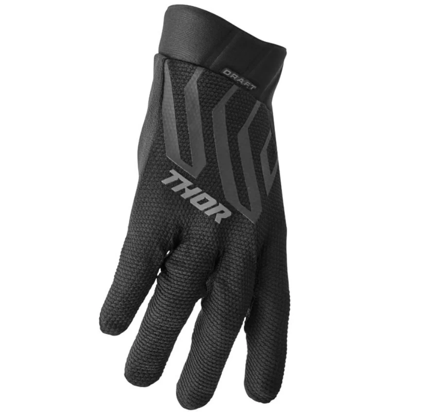 Thor Draft Gloves 2023 Black/Charcoal 2 Thor Draft Gloves 2023 Black/Charcoal - Image 2
