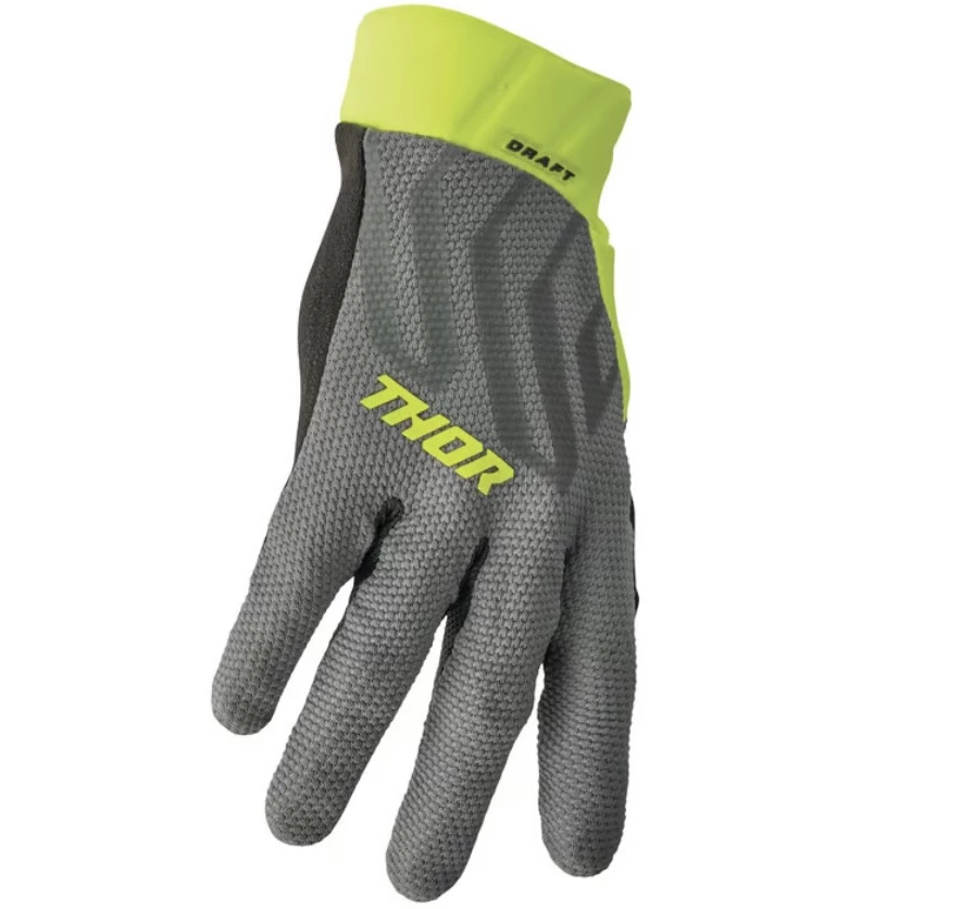 Thor Draft Gloves 2023 Grey/Acid 2 Thor Draft Gloves 2023 Grey/Acid - Image 2