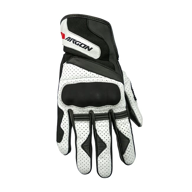 ARGON CHARGE MOTORCYCLE GLOVES - BLACK/WHITE 1 ARGON CHARGE MOTORCYCLE GLOVES - BLACK/WHITE
