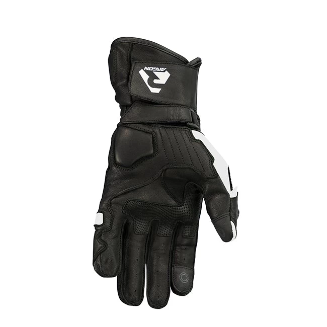 ARGON RUSH MOTORCYCLE GLOVES - BLACK/WHITE 2 ARGON RUSH MOTORCYCLE GLOVES - BLACK/WHITE - Image 2