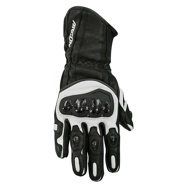 ARGON RUSH MOTORCYCLE GLOVES - BLACK/WHITE 1 ARGON RUSH MOTORCYCLE GLOVES - BLACK/WHITE
