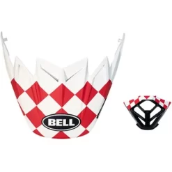 BELL MOTO-9 FASTHOUSE CHECKERS WHITE / RED VISOR KIT