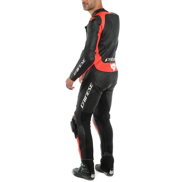 DAINESE ASSEN 2 1PC PERFORATED MOTORCYCLE LEATHER SUIT - BLACK/BLACK/FLUO-RED 2 DAINESE ASSEN 2 1PC PERFORATED MOTORCYCLE LEATHER SUIT - BLACK/BLACK/FLUO-RED - Image 2