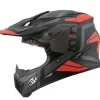 KYT JUMPSHOT #3 HELMET MATT BLACK/FLURO RED