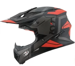 KYT JUMPSHOT #3 HELMET MATT BLACK/FLURO RED