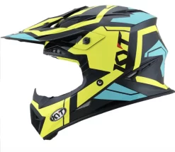KYT JUMPSHOT #3 HHLMET BLACK-AQUA/BLUE-YELLOW