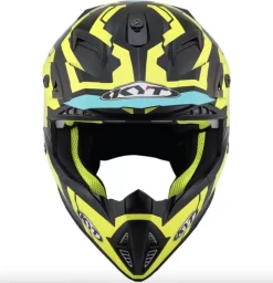 KYT JUMPSHOT #3 HHLMET BLACK-AQUA/BLUE-YELLOW -Motorcycle Gear Store KYSJS00053
