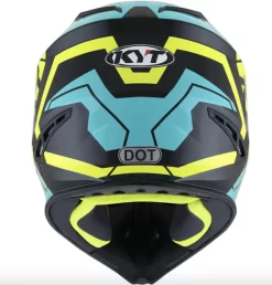 KYT JUMPSHOT #3 HHLMET BLACK-AQUA/BLUE-YELLOW -Motorcycle Gear Store KYSJS00054