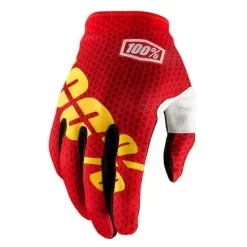 100% ITRACK FIRE RED/YELLOW GLOVES