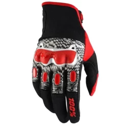 100% DERESTRICTED BLACK/WHITE/RED GLOVES