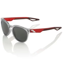 100% CAMPO SUNGLASSES POLISHED CRYSTAL GREY WITH SMOKE LENS