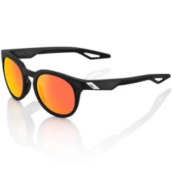 100% CAMPO SUNGLASSES SOFT TACT CRYSTAL BLACK WITH HIPER RED MULTILAYER LENS