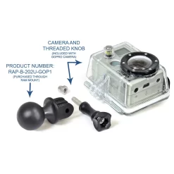 RAM MOUNTS RAP-B-202U-GOP1 - RAM 1" DIAMETER BALL WITH CUSTOM GOPRO ADAPTOR -Motorcycle Gear Store RAP B 202U GOP1 1