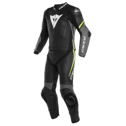 Dainese Laguna Seca 4 Black/Charcoal-Grey/Fluo-Yellow 2-Piece Suit