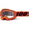 100% ACCURI2 ENDURO MOTO GOGGLE ORANGE CLEAR LENS