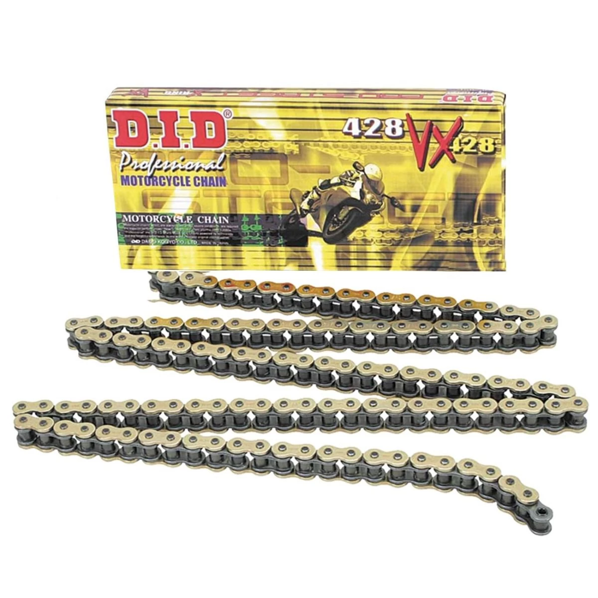 D.I.D 428VX RIVET LINK GOLD CHAIN 1 D.I.D 428VX RIVET LINK GOLD CHAIN